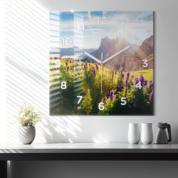 Reloj cuadrado Pradera de lavanda