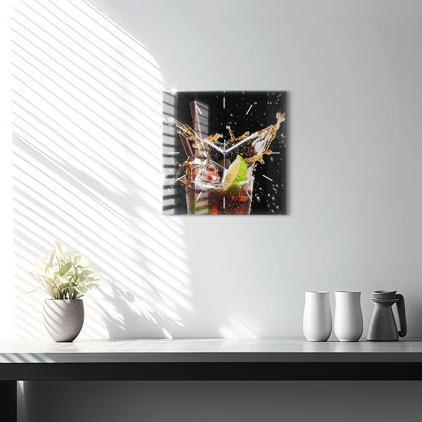 Reloj de pared cuadrado Bebida con hielo