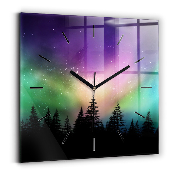 Reloj de pared cuadrado Aurora boreal