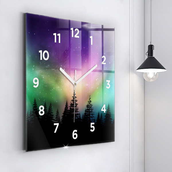 Reloj de pared cuadrado Aurora boreal