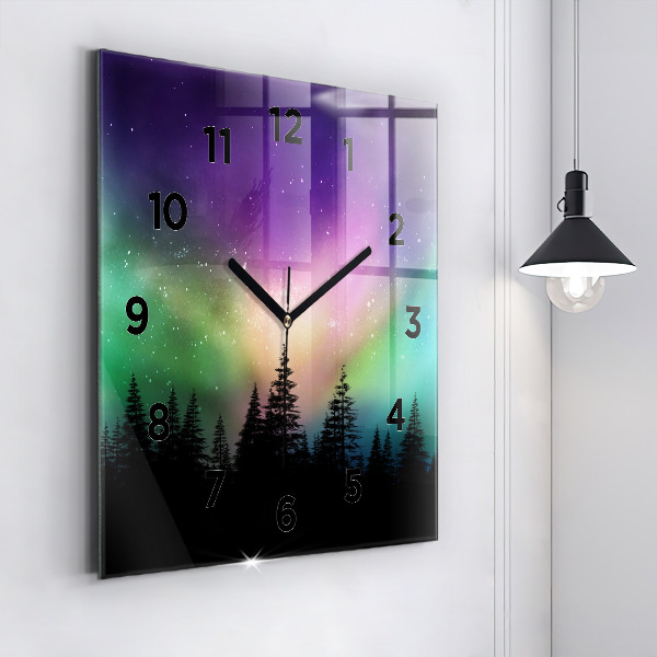 Reloj de pared cuadrado Aurora boreal