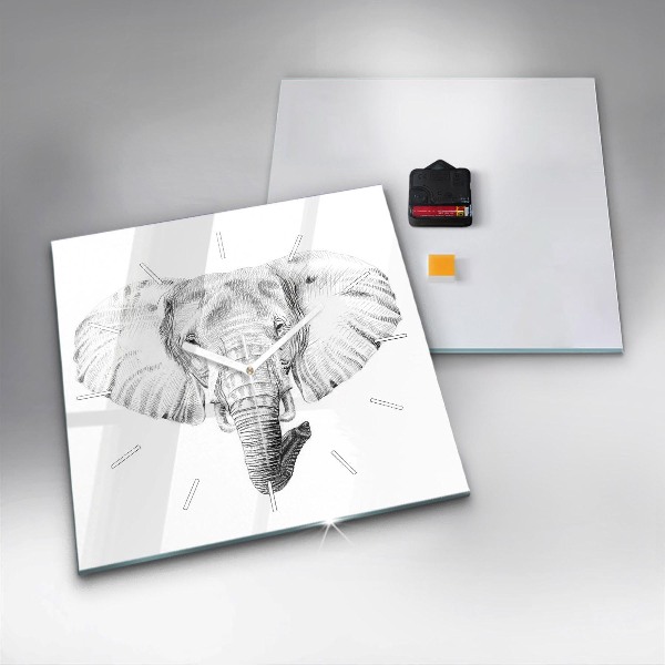 Reloj cuadrado Vector cabeza de elefante