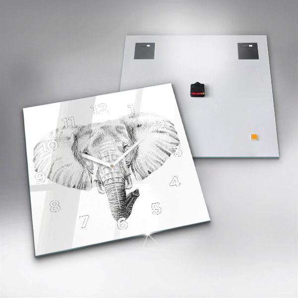 Reloj cuadrado Vector cabeza de elefante