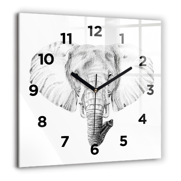 Reloj cuadrado Vector cabeza de elefante