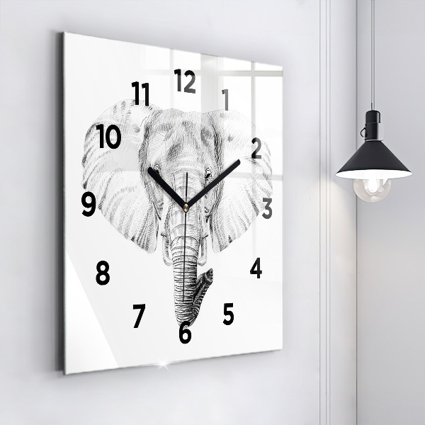 Reloj cuadrado Vector cabeza de elefante