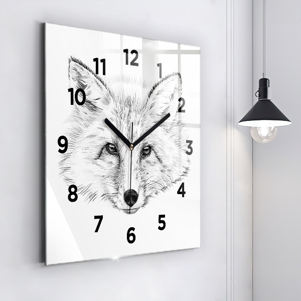 Reloj de pared cuadrado Vector cabeza de zorro