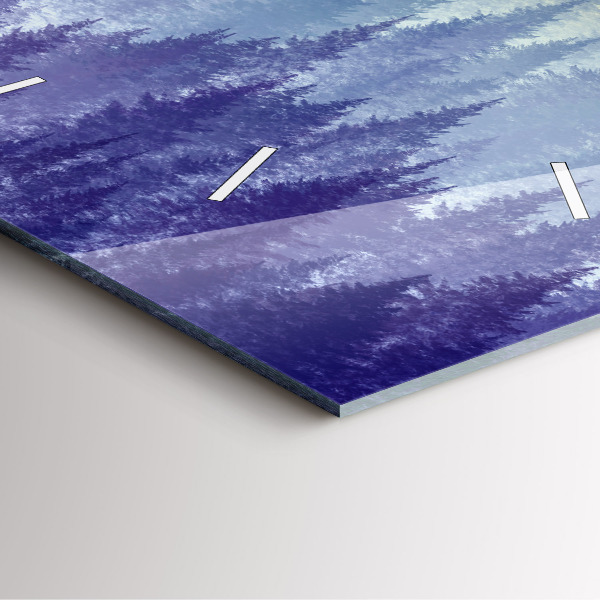 Reloj de pared cuadrado Bosque en la niebla