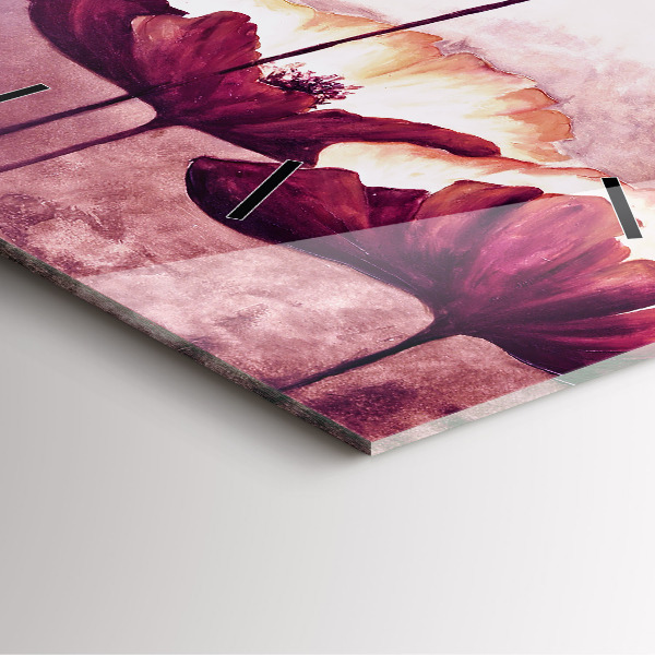 Reloj cuadrado Flores Amapola en flor