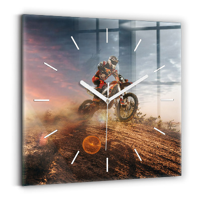 Reloj de pared cuadrado Hombre en moto