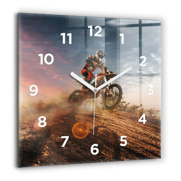 Reloj de pared cuadrado Hombre en moto
