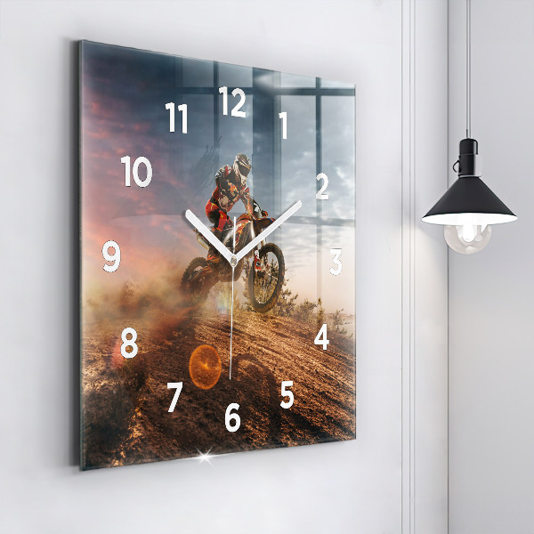 Reloj de pared cuadrado Hombre en moto