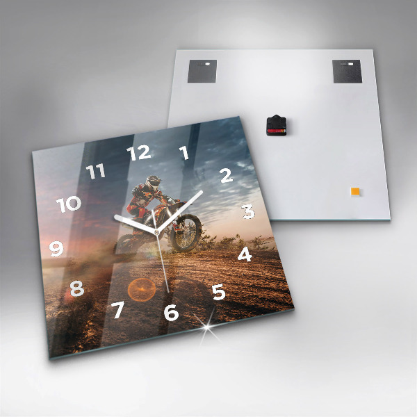 Reloj de pared cuadrado Hombre en moto
