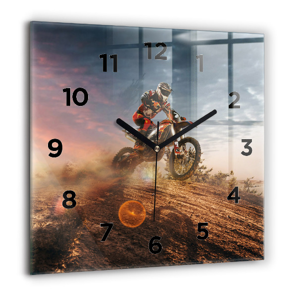 Reloj de pared cuadrado Hombre en moto