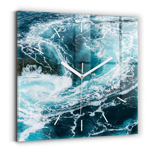 Reloj de pared cuadrado Olas espumosas