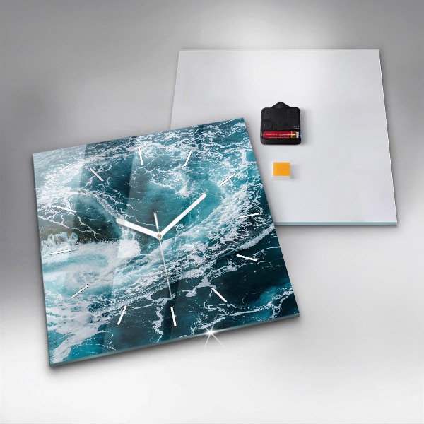 Reloj de pared cuadrado Olas espumosas