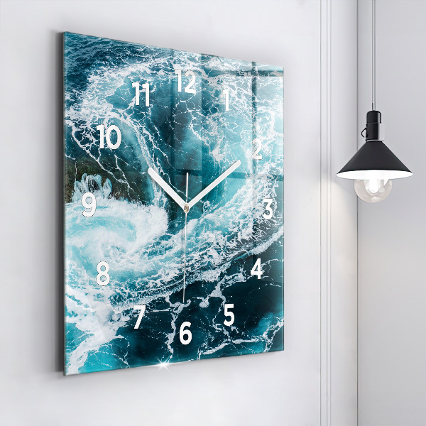 Reloj de pared cuadrado Olas espumosas