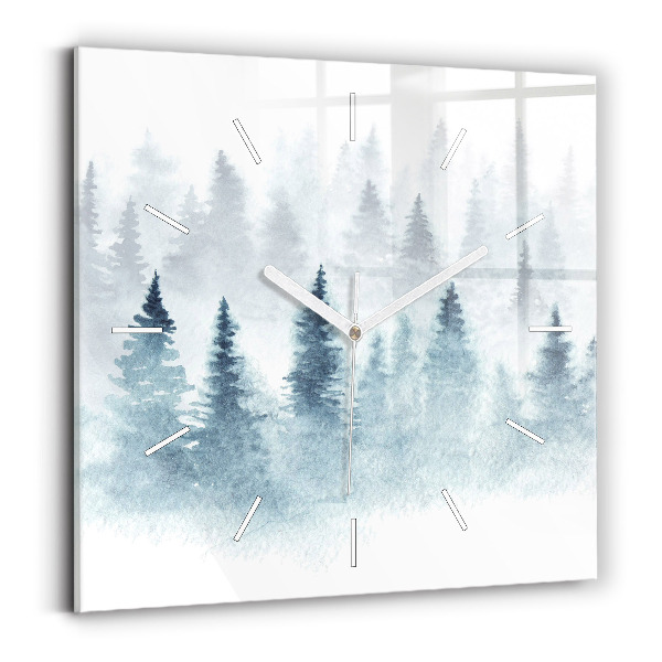 Reloj de pared cuadrado Bosque invernal