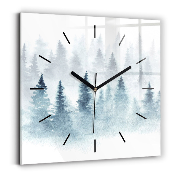 Reloj de pared cuadrado Bosque invernal