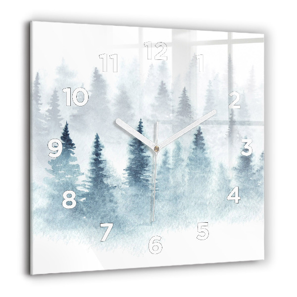 Reloj de pared cuadrado Bosque invernal