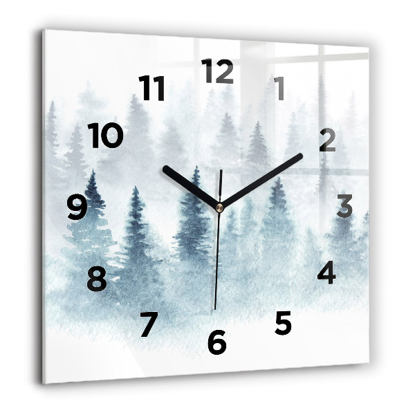 Reloj de pared cuadrado Bosque invernal