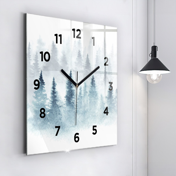 Reloj de pared cuadrado Bosque invernal