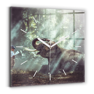 Reloj cuadrado Niño leyendo un libro