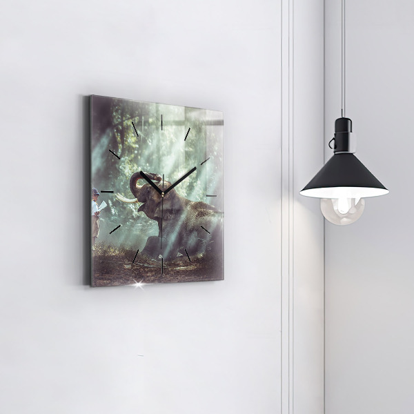 Reloj cuadrado Niño leyendo un libro