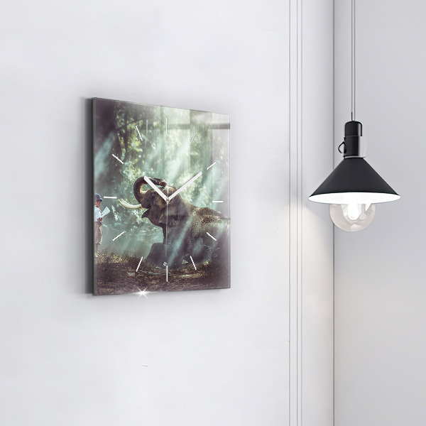 Reloj cuadrado Niño leyendo un libro