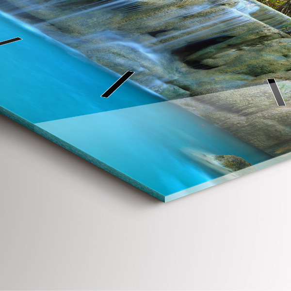 Reloj cuadrado Cascada en el bosque