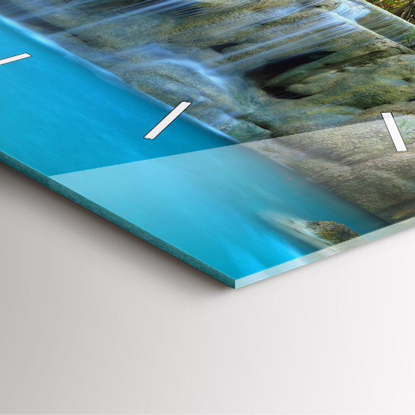 Reloj cuadrado Cascada en el bosque