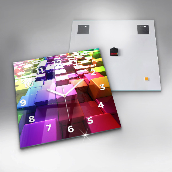Reloj cuadrado Cubos de colores