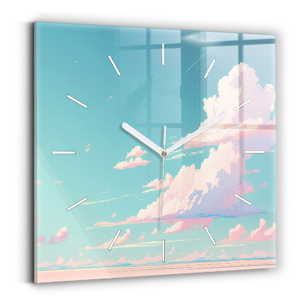 Reloj de pared cuadrado Cielo color pastel