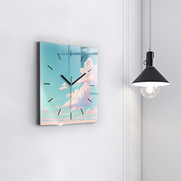 Reloj de pared cuadrado Cielo color pastel