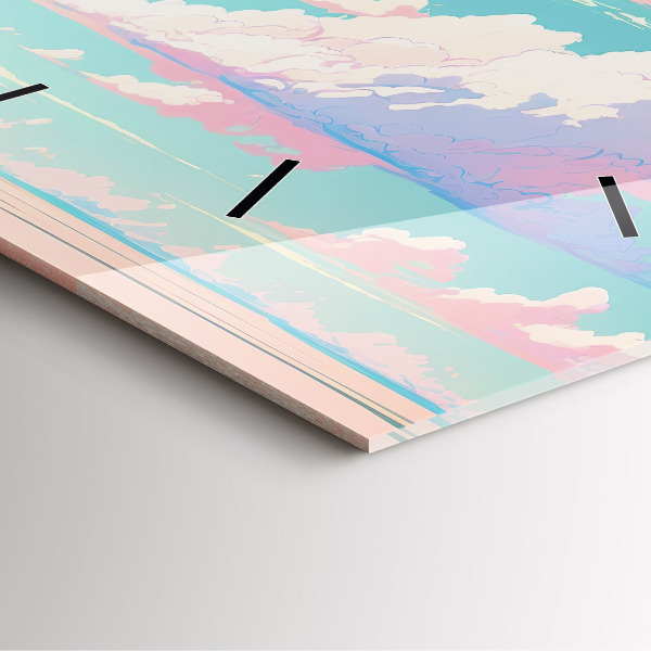 Reloj de pared cuadrado Cielo color pastel