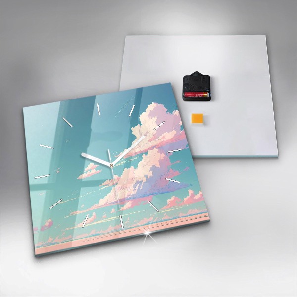 Reloj de pared cuadrado Cielo color pastel