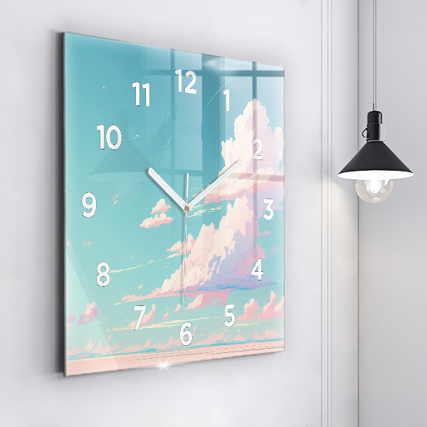 Reloj de pared cuadrado Cielo color pastel