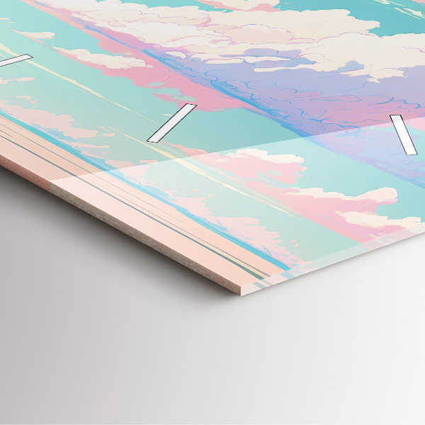 Reloj de pared cuadrado Cielo color pastel