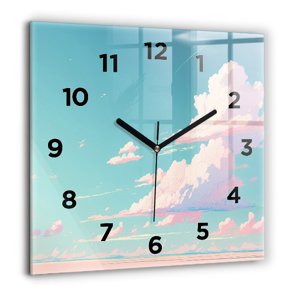 Reloj de pared cuadrado Cielo color pastel