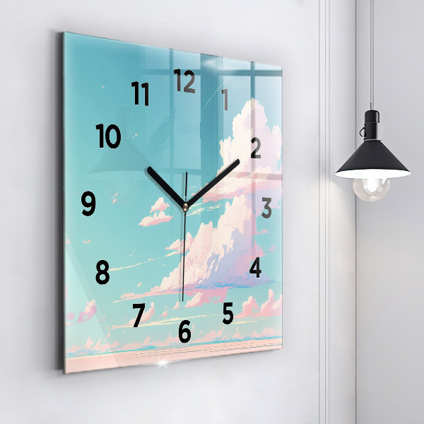 Reloj de pared cuadrado Cielo color pastel