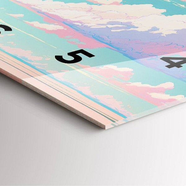 Reloj de pared cuadrado Cielo color pastel