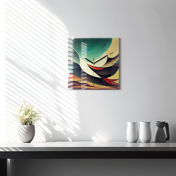 Reloj de pared cuadrado Fondo de líneas abstractas