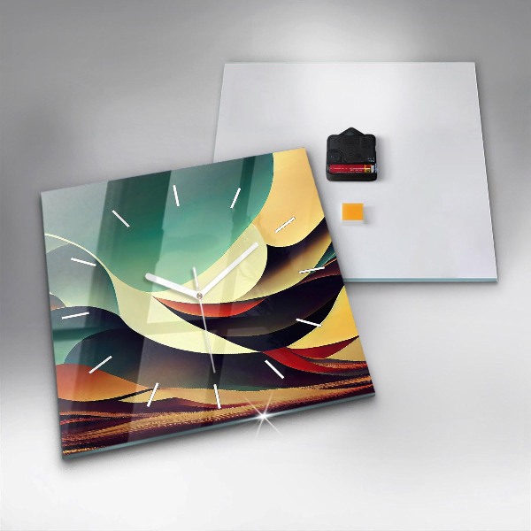 Reloj de pared cuadrado Fondo de líneas abstractas