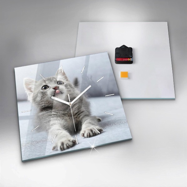 Reloj cuadrado Gato en el sofá