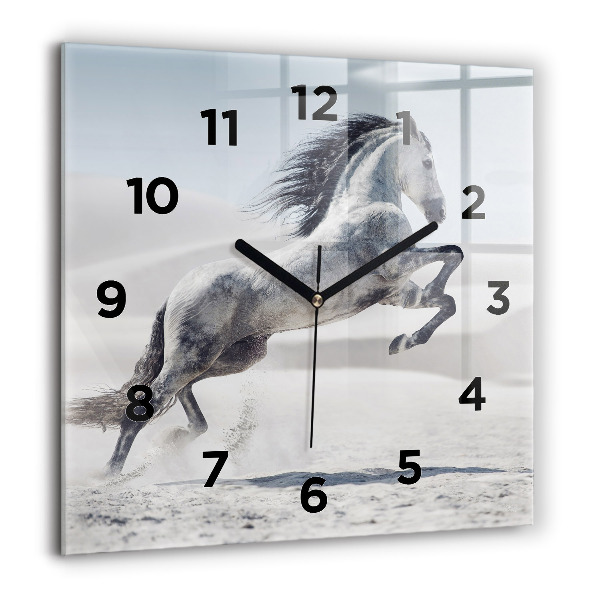 Reloj cuadrado Caballo blanco al galope