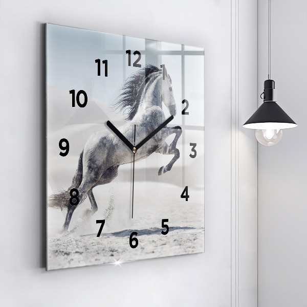 Reloj cuadrado Caballo blanco al galope
