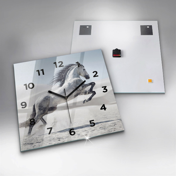 Reloj cuadrado Caballo blanco al galope