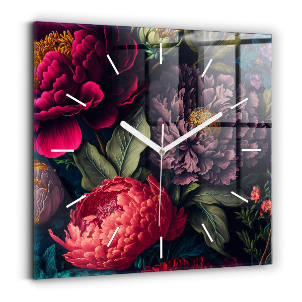 Reloj cuadrado Ramo de flores vintage