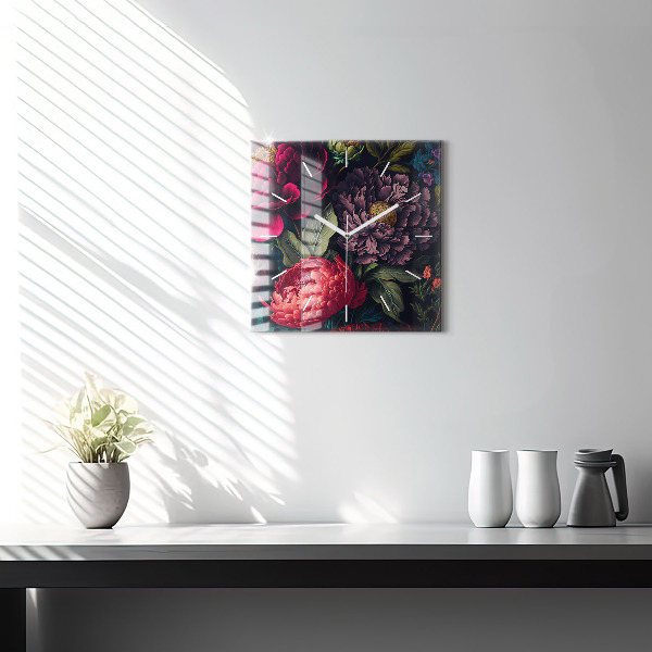 Reloj cuadrado Ramo de flores vintage