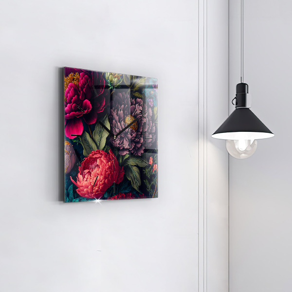 Reloj cuadrado Ramo de flores vintage