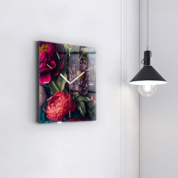 Reloj cuadrado Ramo de flores vintage